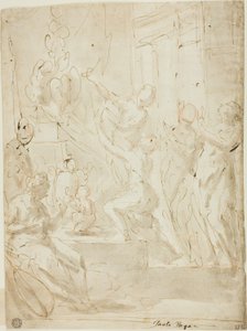 Figures à un autel ou sacrifice classique - Paolo Pagani