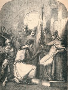 Hugues de Vermandois recevant une bannière consacrée du pape Urbain, 1869 - Paolo Priolo