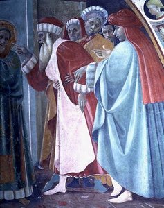 La dispute de Saint Étienne, (détail) de La Prédication du Saint, de la Cappella dell