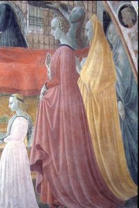 La Nativité de la Vierge, (détail) représentant les femmes de la famille du donateur, de la Chapelle de l
