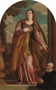 Sainte Lucie et un donateur, c. 1585-1595 - Paolo Veronese
