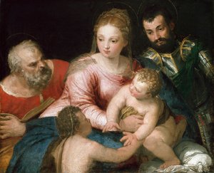 La Sainte Famille avec le jeune Saint Jean-Baptiste et Saint Georges, début des années 1550 - Paolo Veronese