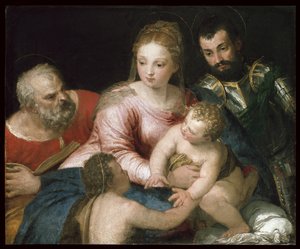 La Sainte Famille avec le jeune Saint Jean-Baptiste et Saint Georges, début des années 1550 - Paolo Veronese