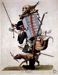 Un pharmacien militaire, fin du XVIIIe siècle (gravure en couleur)
