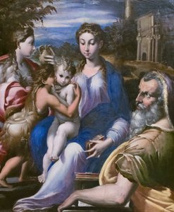 Sainte famille avec Saint Jean-Baptiste et Marie Madeleine