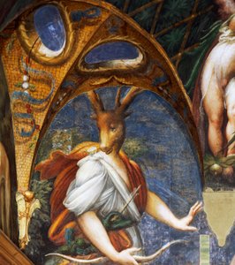 Actéon transformé en cerf par Diane, détail de la salle Diane et Actéon - Parmigianino