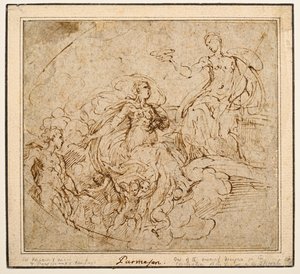 Étude de la Couronnement de la Vierge pour Santa Maria della Steccata, Parme - Parmigianino