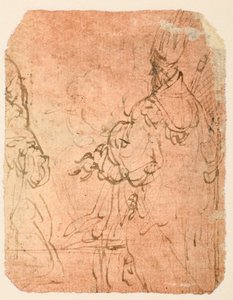 Deux hommes agenouillés en habit religieux (verso) - Parmigianino