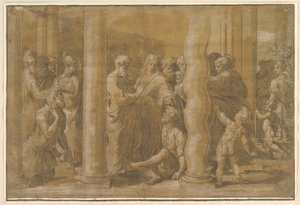 Saints Pierre et Jean guérissant les malades, début du 16ème siècle. - Parmigianino
