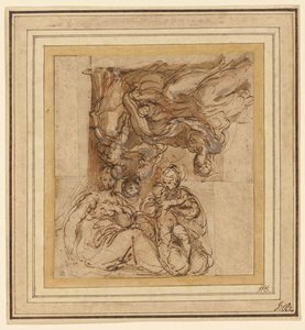 Deux études pour une famille sainte - Parmigianino