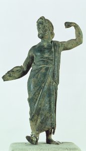 Figure de Shami, possiblement Zeus ou Poséidon, récupérée du temple en ruine de la ville de Nehavand (connue sous le nom de Laodicée), Iran (bronze) - Parthian School