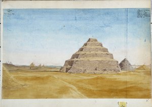 Vue des pyramides de Sakarra. Égypte janvier 1819