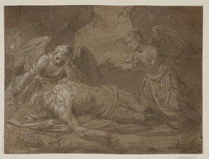 Le Christ mort pleuré par deux anges - Pasquale Ottino