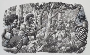 Aborigènes (gouache sur papier)