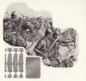 Armée du Khalife de Perse au Moyen Age (gouache sur papier) - Pat (1907-95) Nicolle