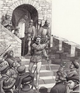 Coluccio Salutai à Florence (gouache sur papier)