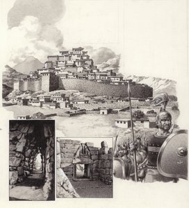 La forteresse de Mycènes (gouache sur papier)
