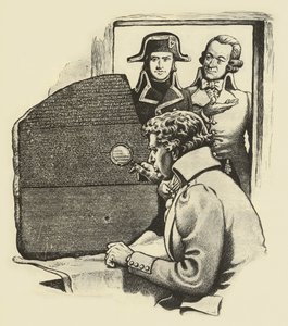 La pierre de Rosette (lithographie)