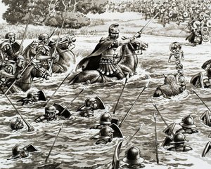 Les légions de César traversent la Tamise