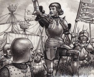 Edward, comte de March, débarquant à Ravenspur en 1471 (gouache sur papier)