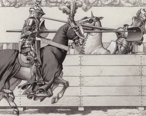 Chevaliers de joute (gouache sur papier)