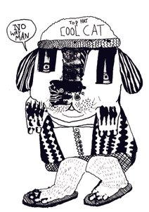 Cool Cat, 2014 (encre et huile)