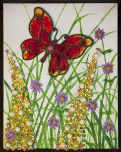 Papillons, rouge et jaune, 2016