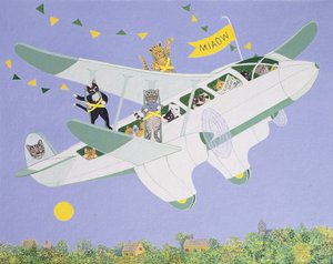 Cat Air Show (acrylique sur toile)