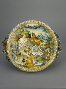Bassin avec la collecte de la manne, probablement Urbino, c.1600-20