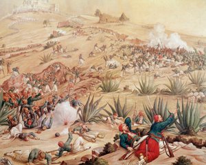 Expédition du Mexique : « La bataille de Puebla le 5/05/1862 autour de la ville de Puebla de los Angeles, entre les armées mexicaines, dirigées par Ignacio Zaragoza, et celles du Second Empire français, dirigées par Charles Ferdinand Latrille, comte de Lor - Patricio Ramos Ortega