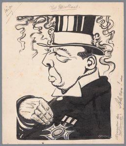 Politicien avec haut-de-forme et décoration sur la poitrine - Patricq Kroon (signed by artist)