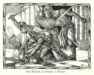 Le meurtre de Thomas a Becket (lithographie)