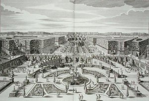 La Grande Cascade du Palais et Jardins de Plaisir Princier, Berlin, gravé par Karl Remshard, publié vers 1711-16 - Paul Decker
