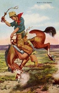 Cow-boy sur cheval sauvage - Paul (after) Gredo