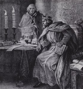 Alfred le Grand, roi de Wessex, et ses horloges à bougie - Paul (after) Hardy