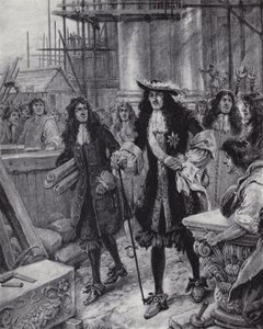 Le roi Charles II supervisant la reconstruction de la cathédrale Saint-Paul après le grand incendie de Londres - Paul (after) Hardy