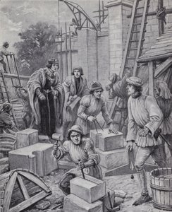 Le roi Henri VI supervisant la construction du Collège d