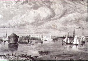 Port de New York dans les années 1860 - Paul (after) Huet