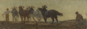 Histoire du blé : labours, semailles, hersage : Esquisse pour la salle de dessin de l