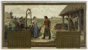 Esquisse pour la mairie de Saint-Maur-des-Fossés : Les fiançailles, en 1883 - Paul Albert Baudouin