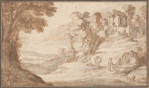 Paysage classique avec une fontaine - Paul Bril