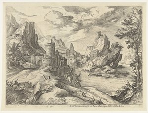 Côte rocheuse en Campanie avec ville et voyageurs