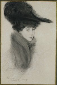 Consuelo Vanderbilt (1877-1964) Duchesse de Marlborough, vers 1901 (pointe sèche) - Paul Cesar Helleu
