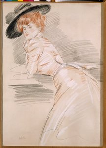 Madame Helleu avec un chapeau - Paul Cesar Helleu
