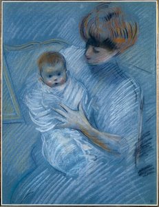 Maternité. Dessin de Paul Helleu (1859-1927), 20e siècle. Portrait d