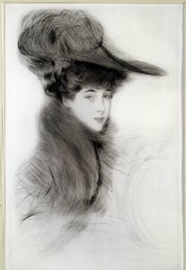 Portrait de la duchesse de Malborough. Dessin de Paul Helleu, XXe siècle. Bayonne, Musée Bonnat