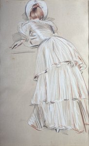 Femme debout penchée de dos - Paul Cesar Helleu