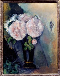 Fleurs dans un vase bleu - Paul Cézanne