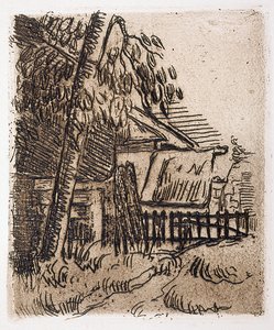 Paysage à Auvers, entrée de la ferme sur la rue St. Remy - Paul Cézanne