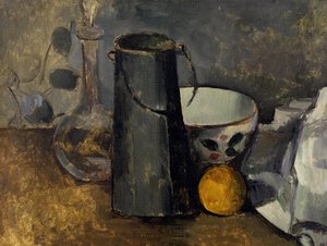 Nature morte avec carafe, bidon de lait, bol et orange - Paul Cézanne